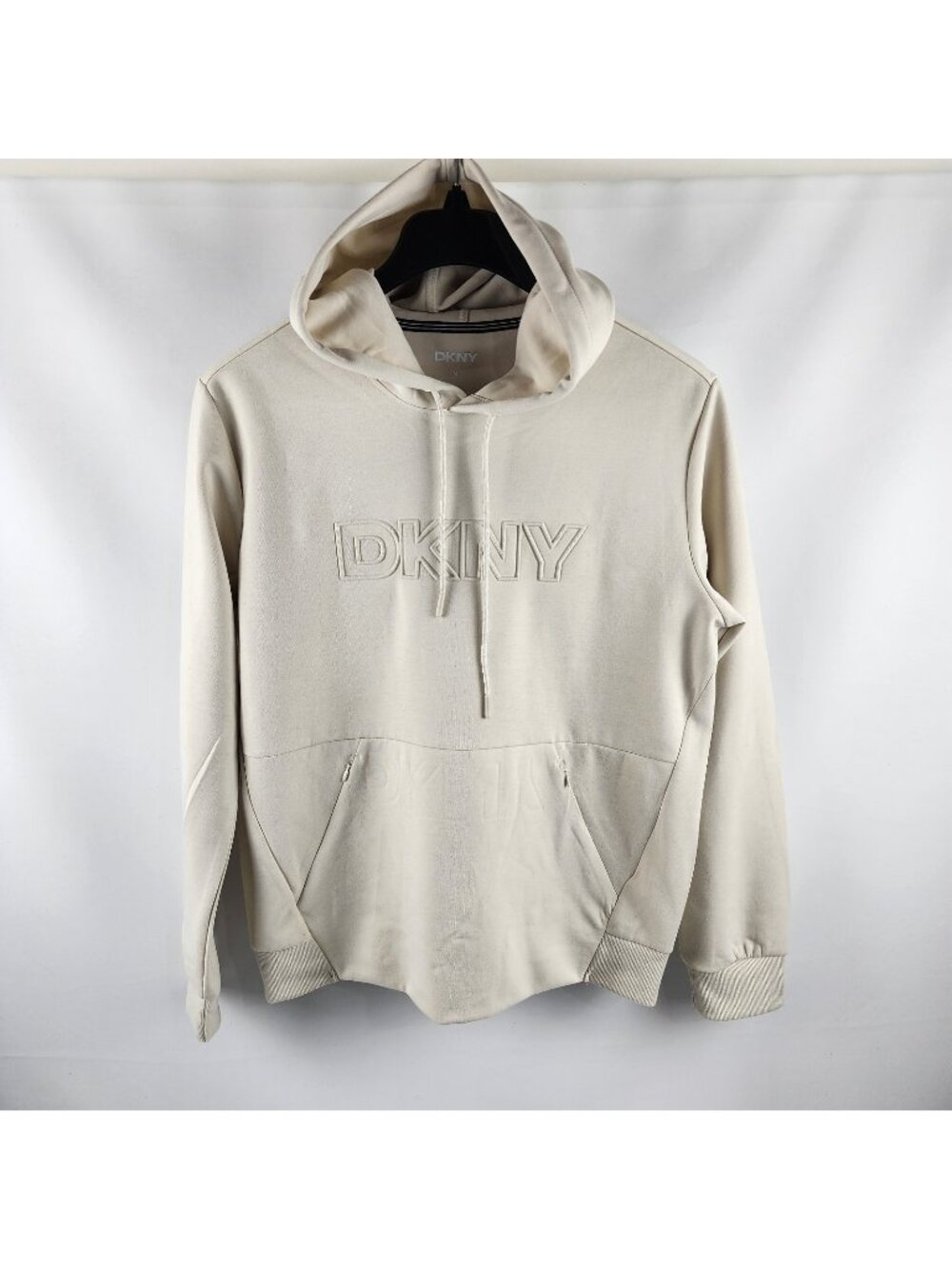 DKNY Jeans Hoodie Mens Medium Moonstruck Cream NWT